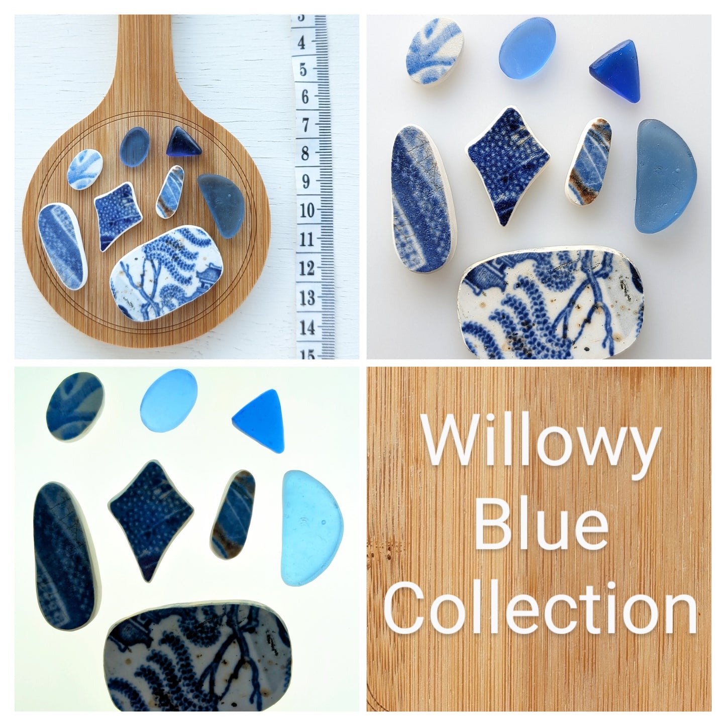 "Willowy Blue": Hand-shaped Edinburgh Sea-Pieces