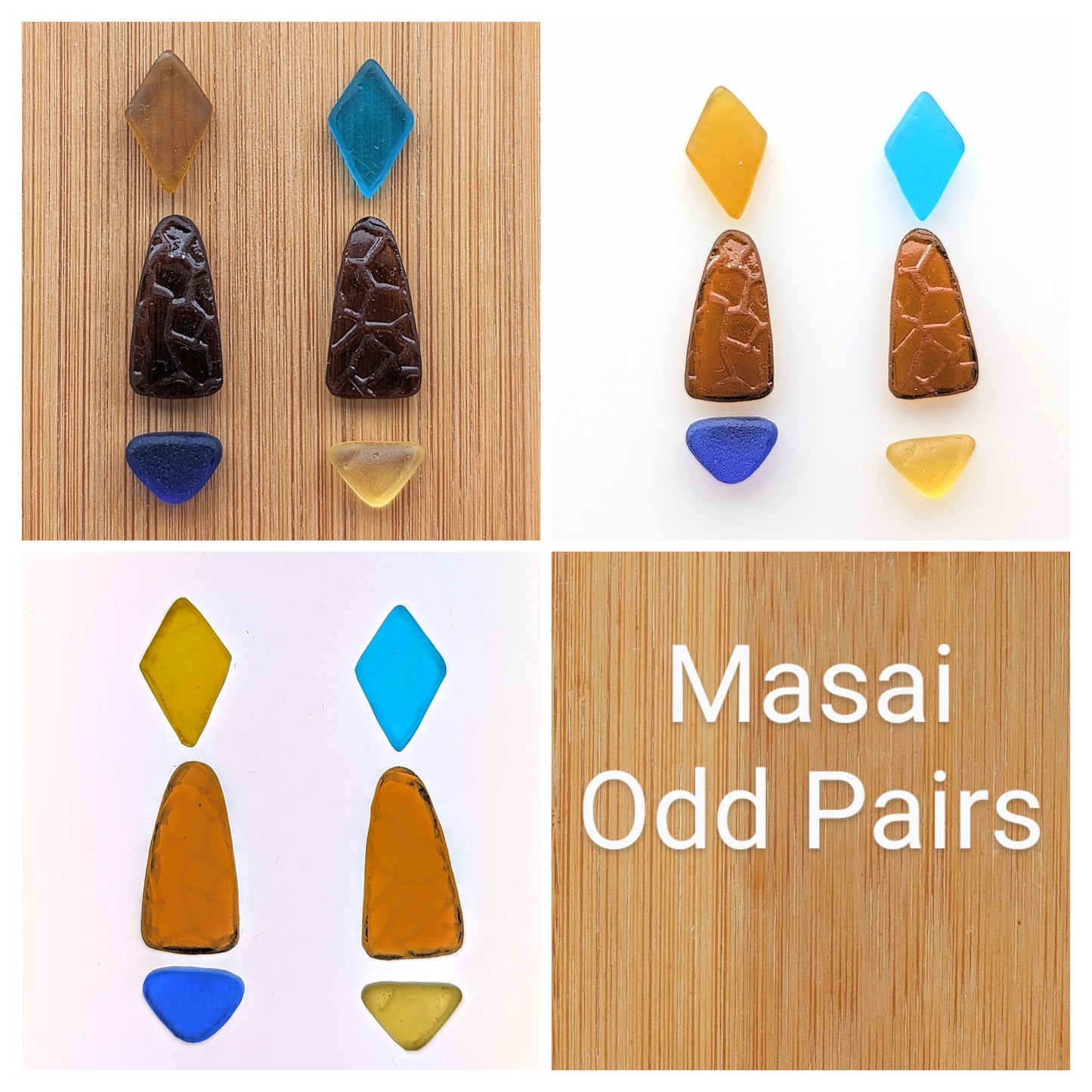 "Masai" odd pairs: Hand-shaped Edinburgh Sea-Pieces - Sea Glass & Sea Pottery