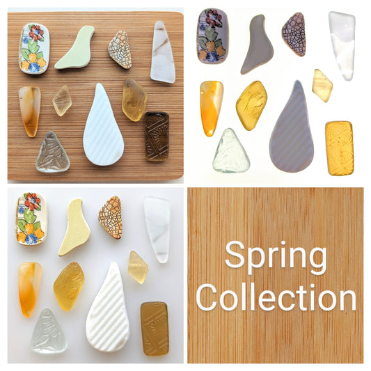 "Spring Collection": Hand-shaped Edinburgh Sea-Pieces - Sea Glass & Sea Pottery