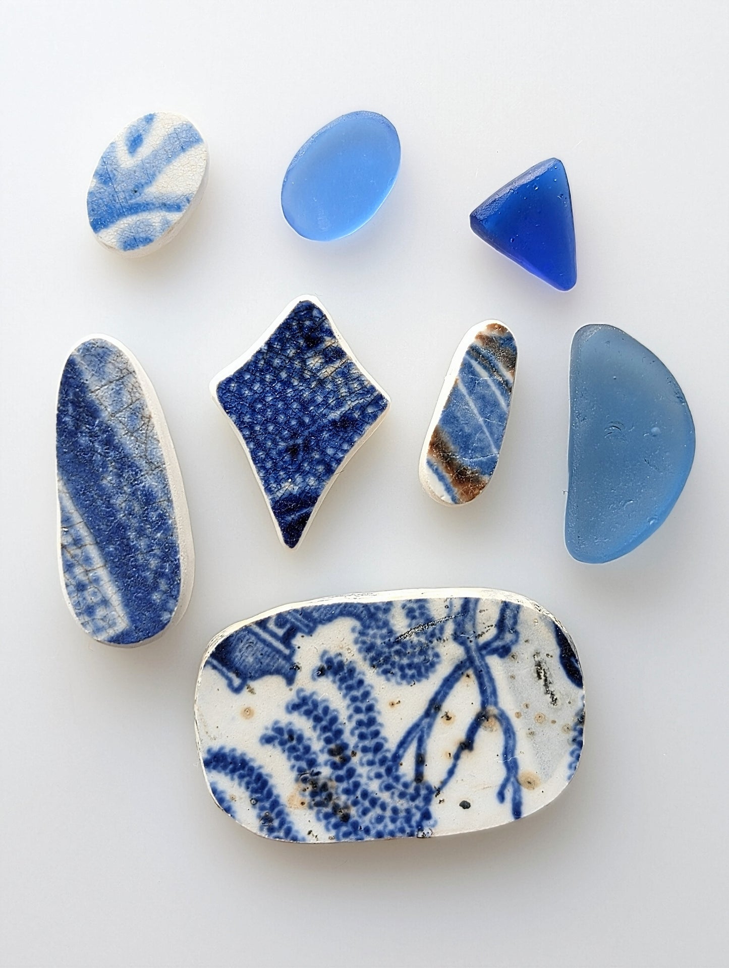 "Willowy Blue": Hand-shaped Edinburgh Sea-Pieces