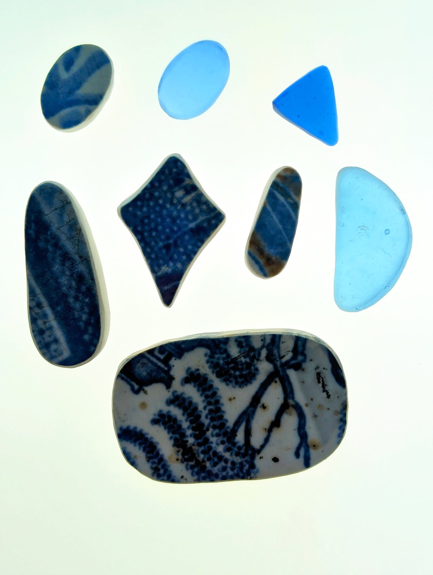 "Willowy Blue": Hand-shaped Edinburgh Sea-Pieces