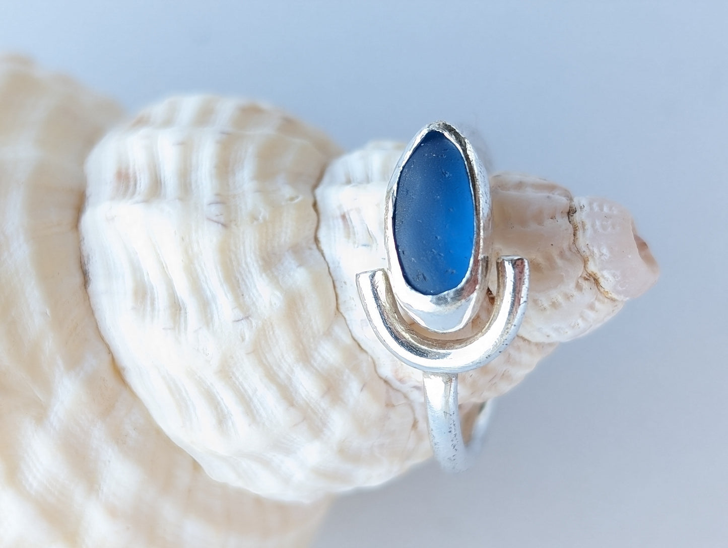 Wardie Bay Sterling Silver Sky Blue Rainbow Adjustable Ring