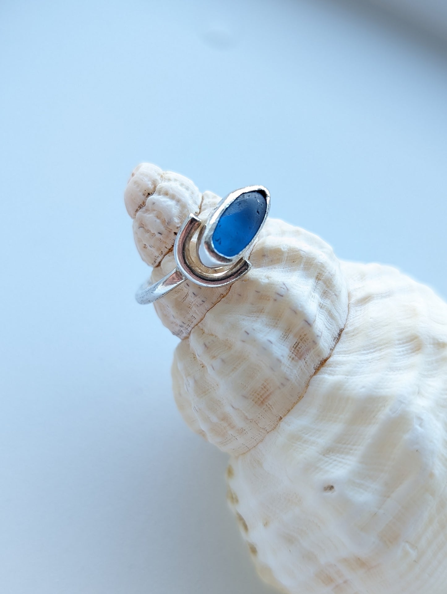 Wardie Bay Sterling Silver Sky Blue Rainbow Adjustable Ring