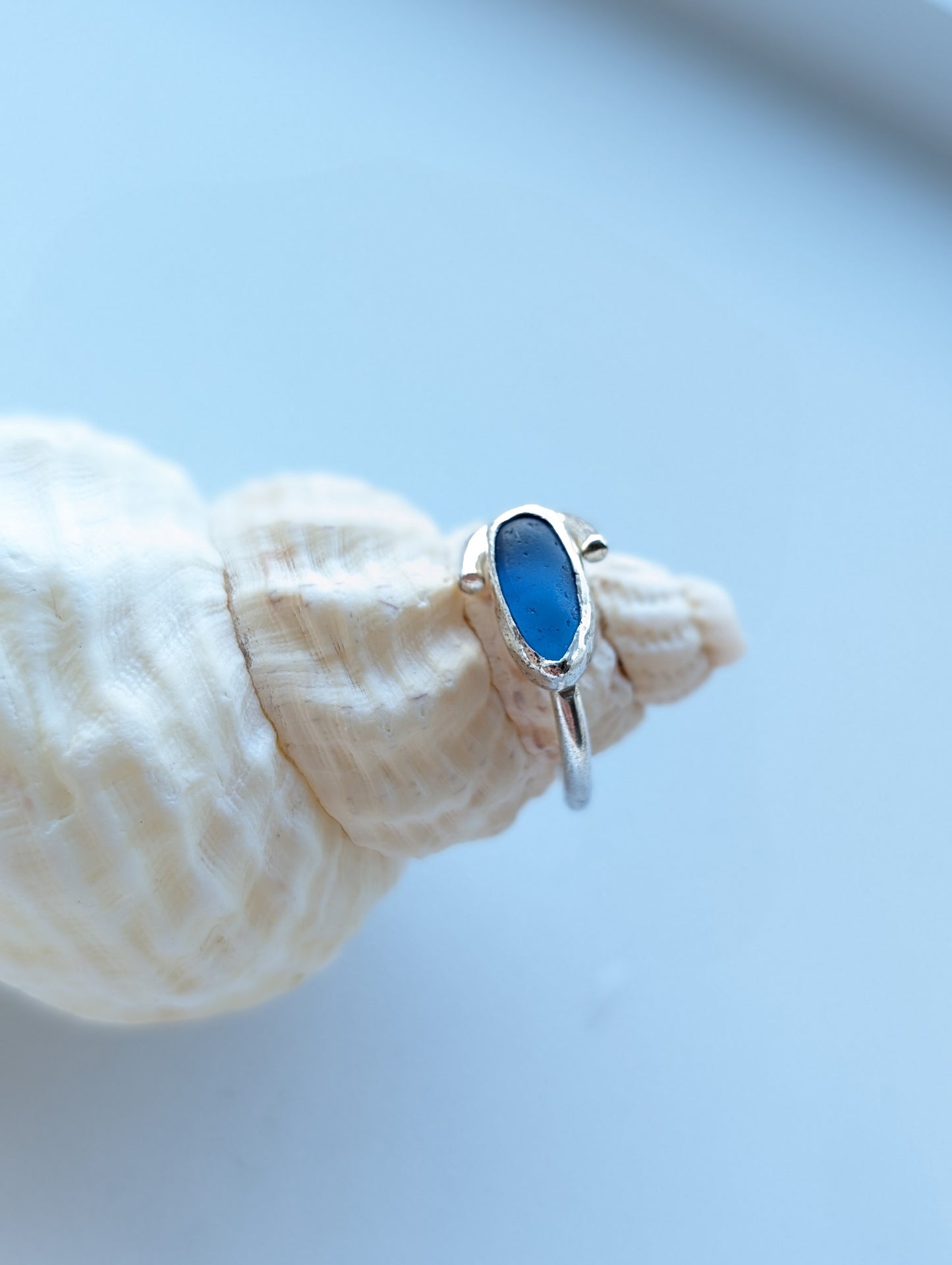 Wardie Bay Sterling Silver Sky Blue Rainbow Adjustable Ring