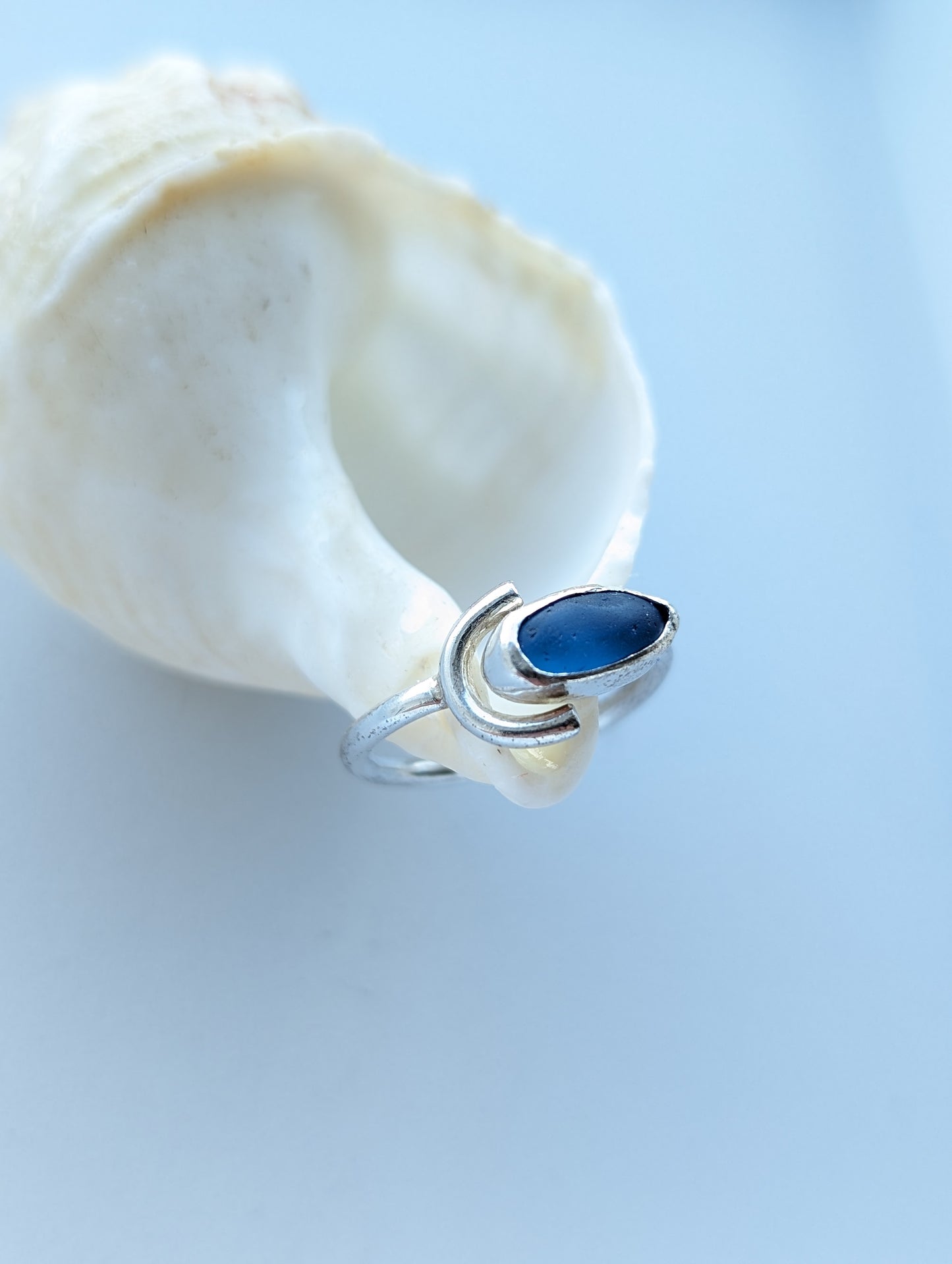 Wardie Bay Sterling Silver Sky Blue Rainbow Adjustable Ring