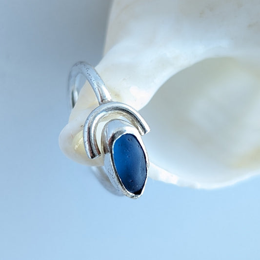 Wardie Bay Sterling Silver Sky Blue Rainbow Adjustable Ring