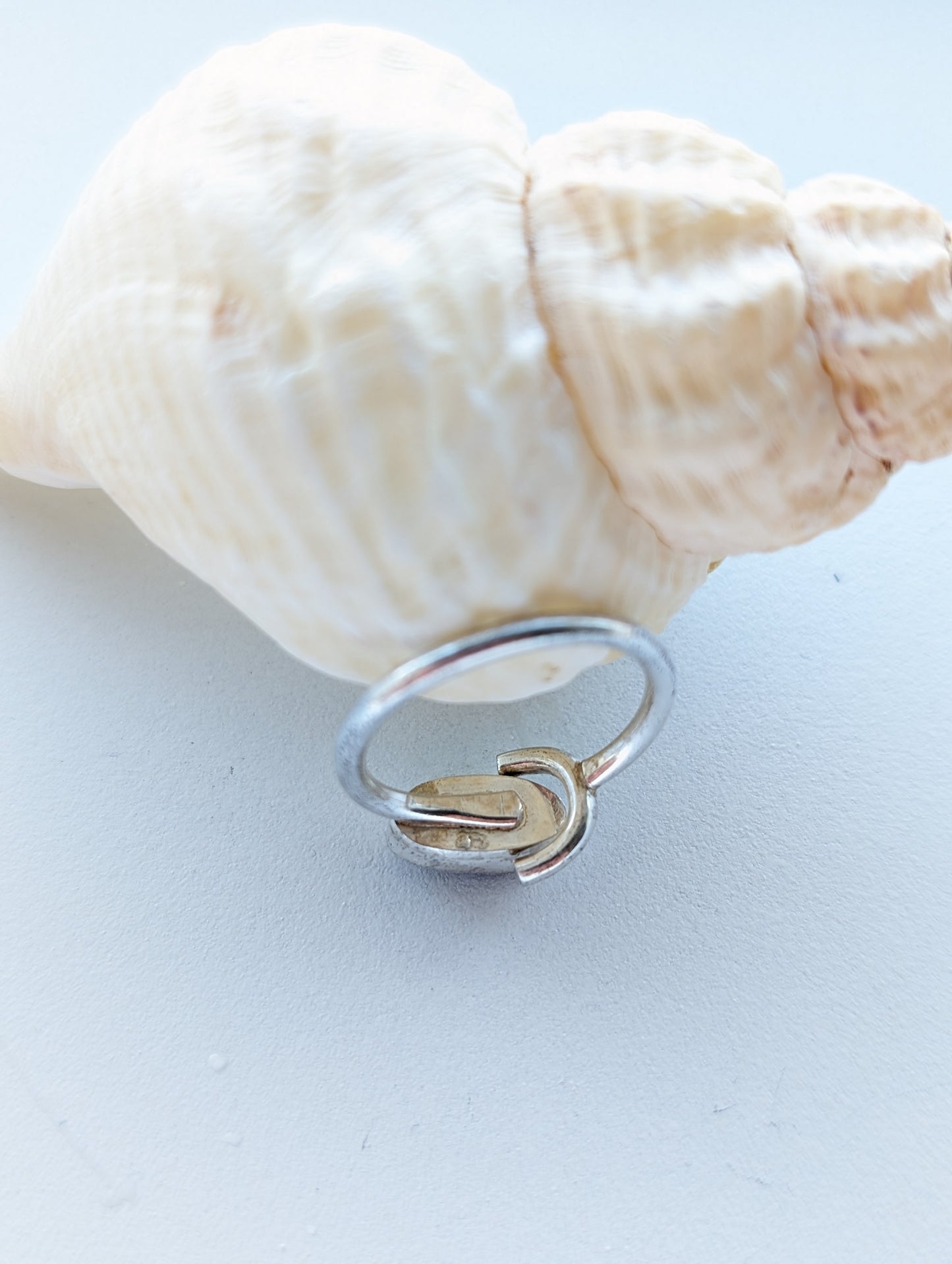 Wardie Bay Sterling Silver Sky Blue Rainbow Adjustable Ring