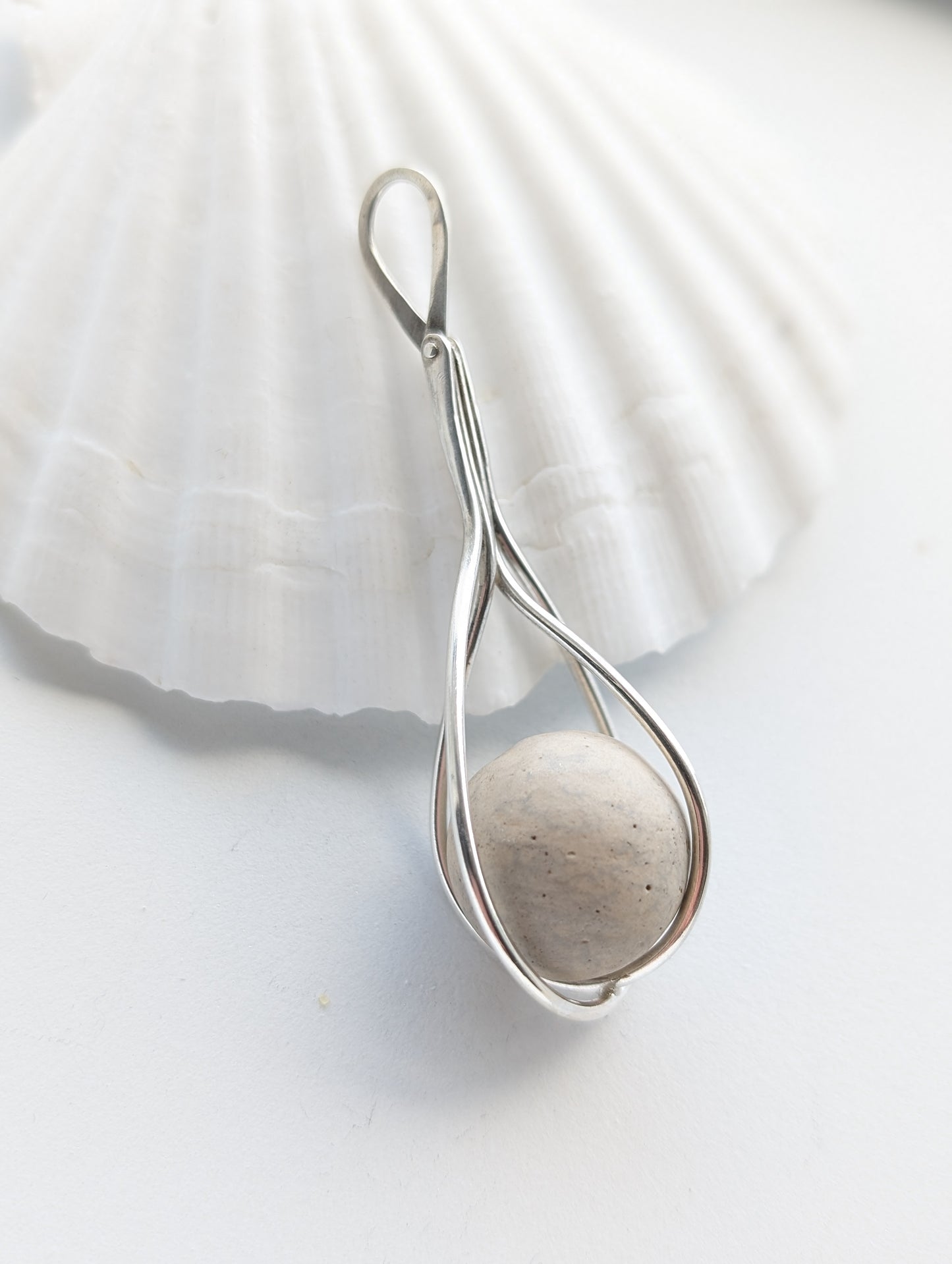 Sterling Silver Caged Clay Marble