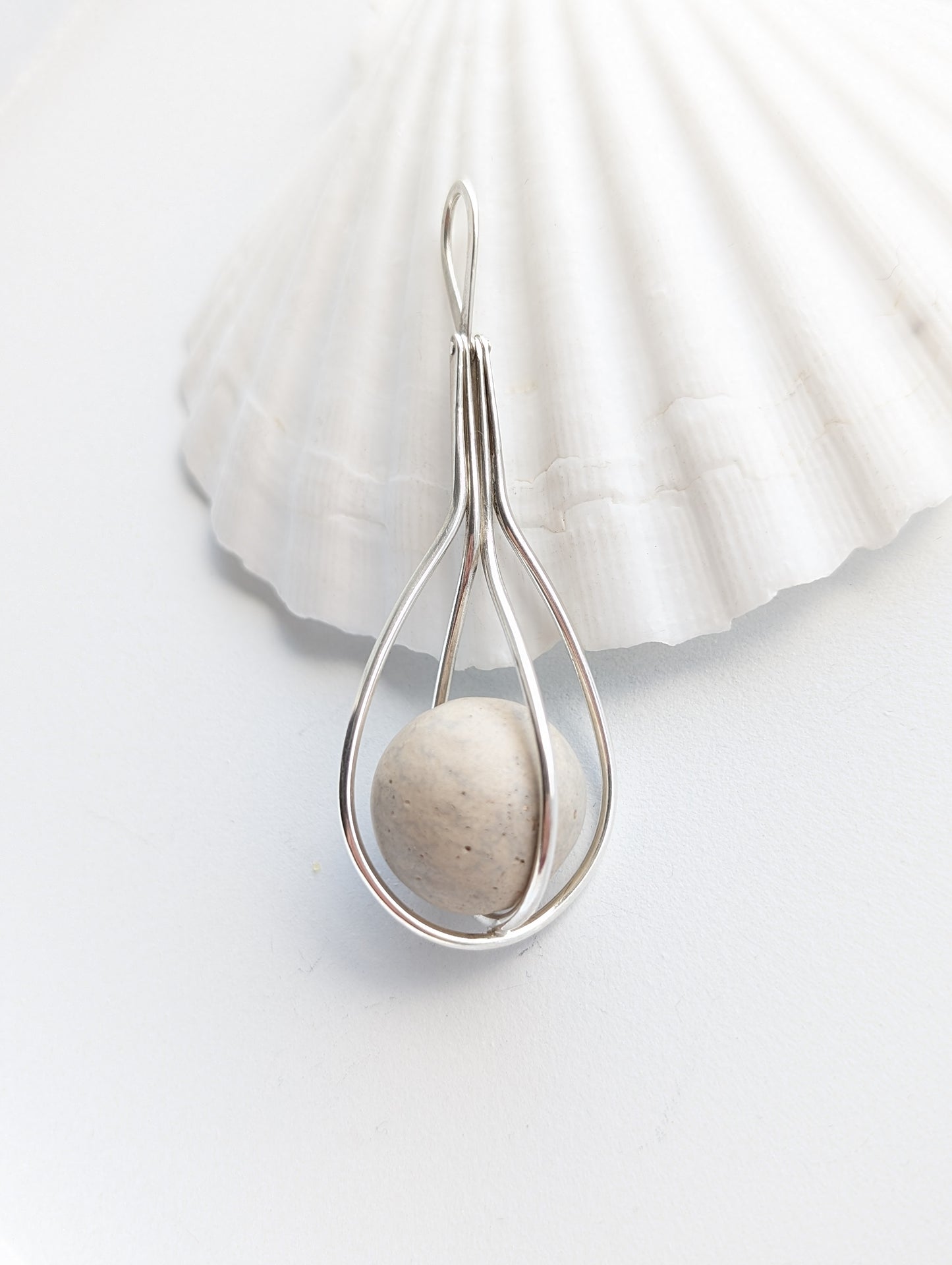 Sterling Silver Caged Clay Marble