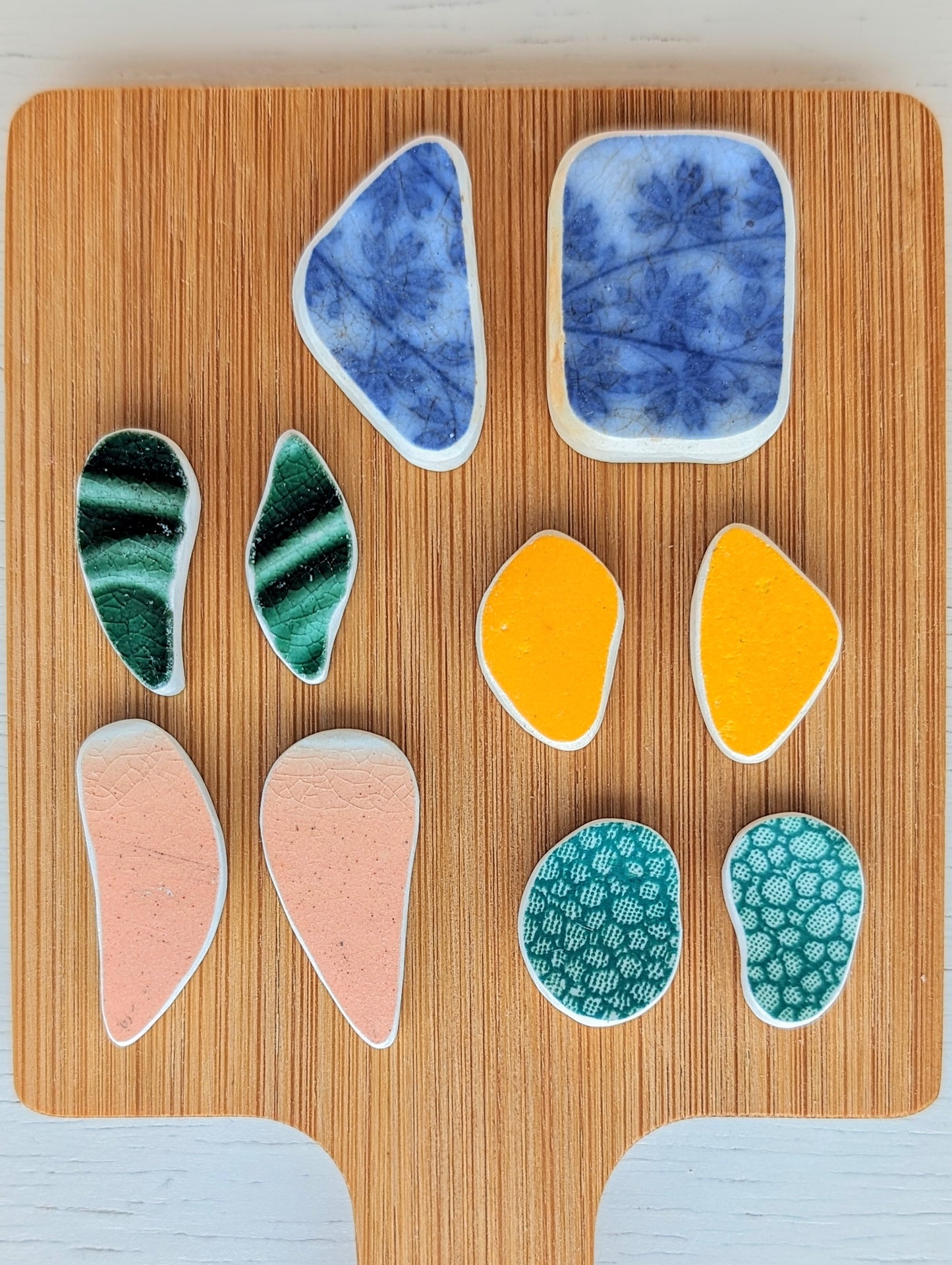 "Ceramic Odd Pairs" bundle: Hand-shaped Edinburgh Sea-Pieces - Sea Glass & Sea Pottery