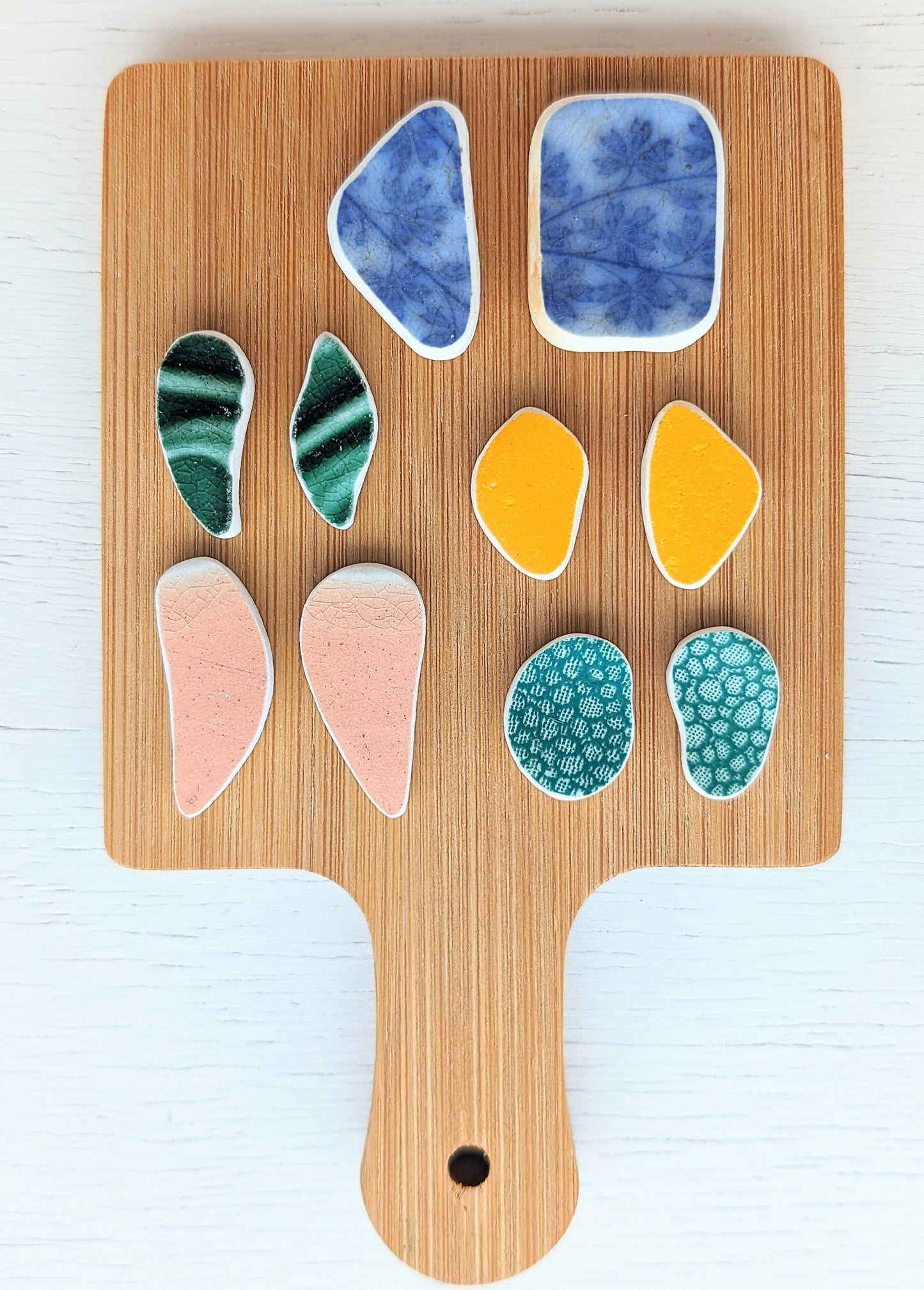 "Ceramic Odd Pairs" bundle: Hand-shaped Edinburgh Sea-Pieces - Sea Glass & Sea Pottery