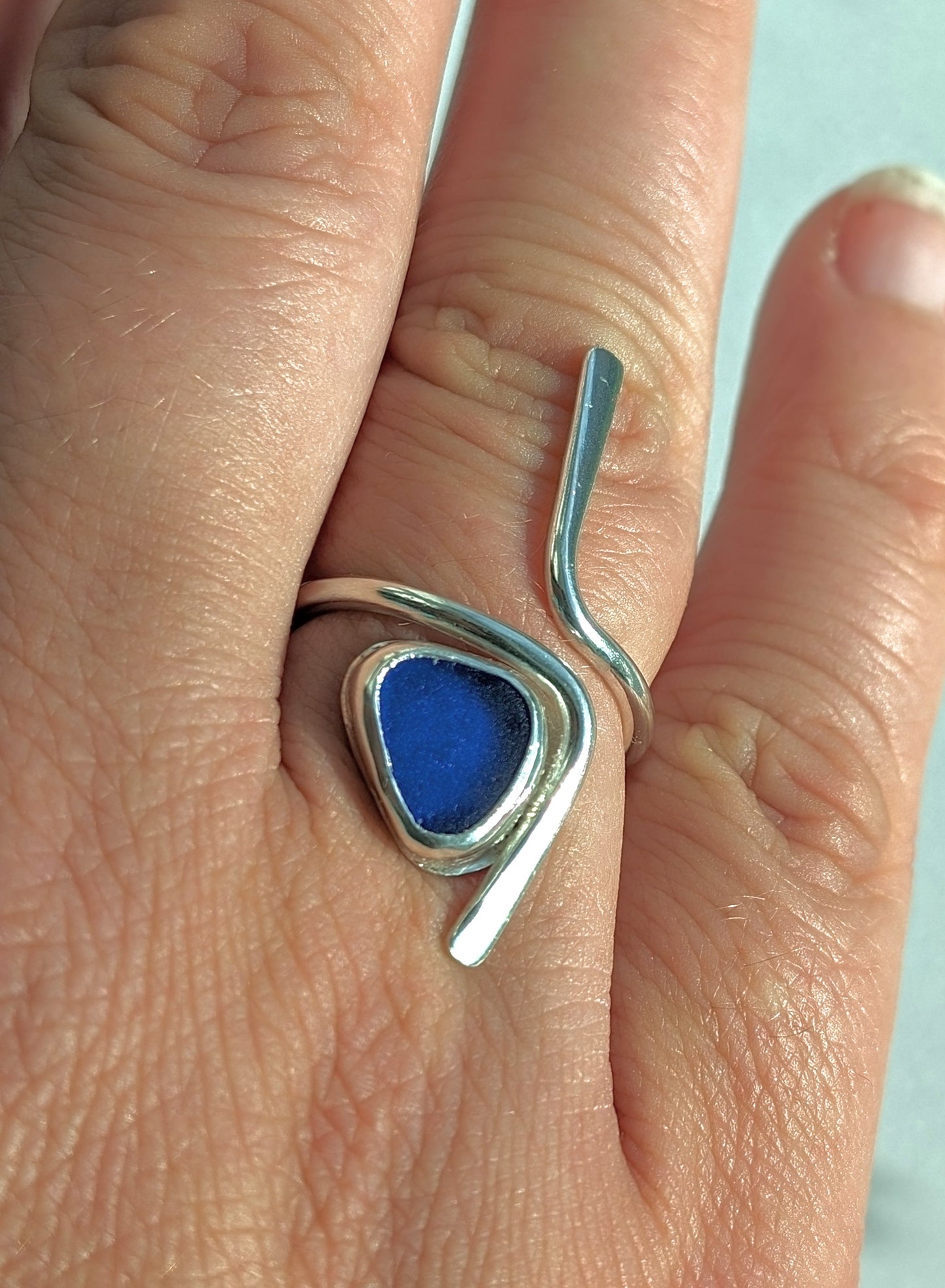 Wardie Bay Sterling Silver Royal Blue Adjustable Ring