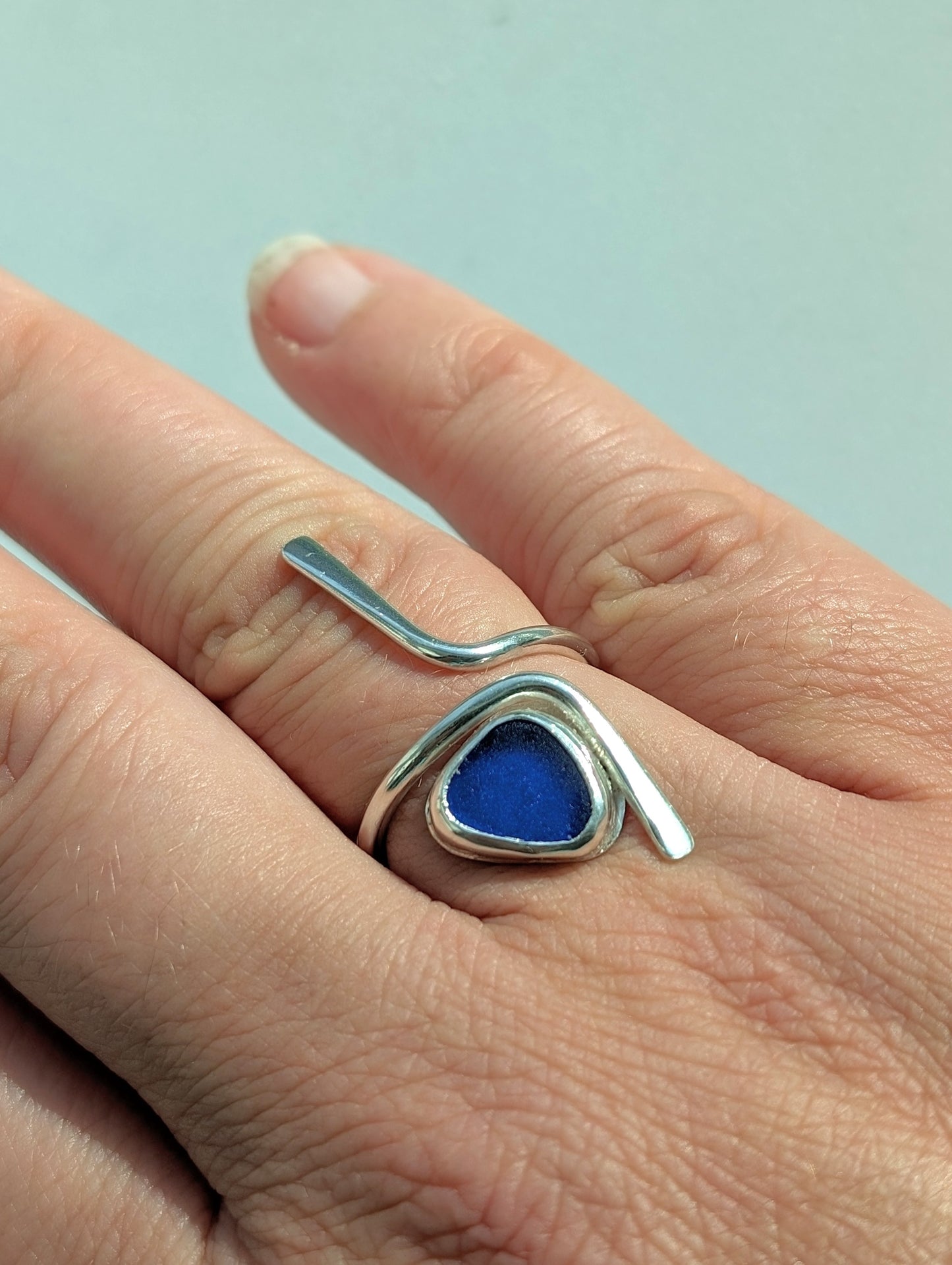 Wardie Bay Sterling Silver Royal Blue Adjustable Ring