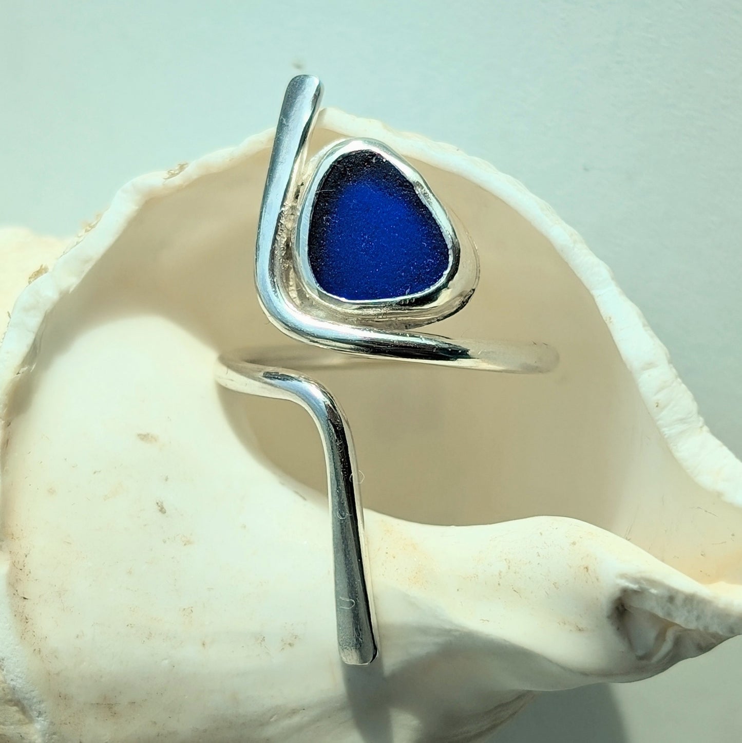 Wardie Bay Sterling Silver Royal Blue Adjustable Ring