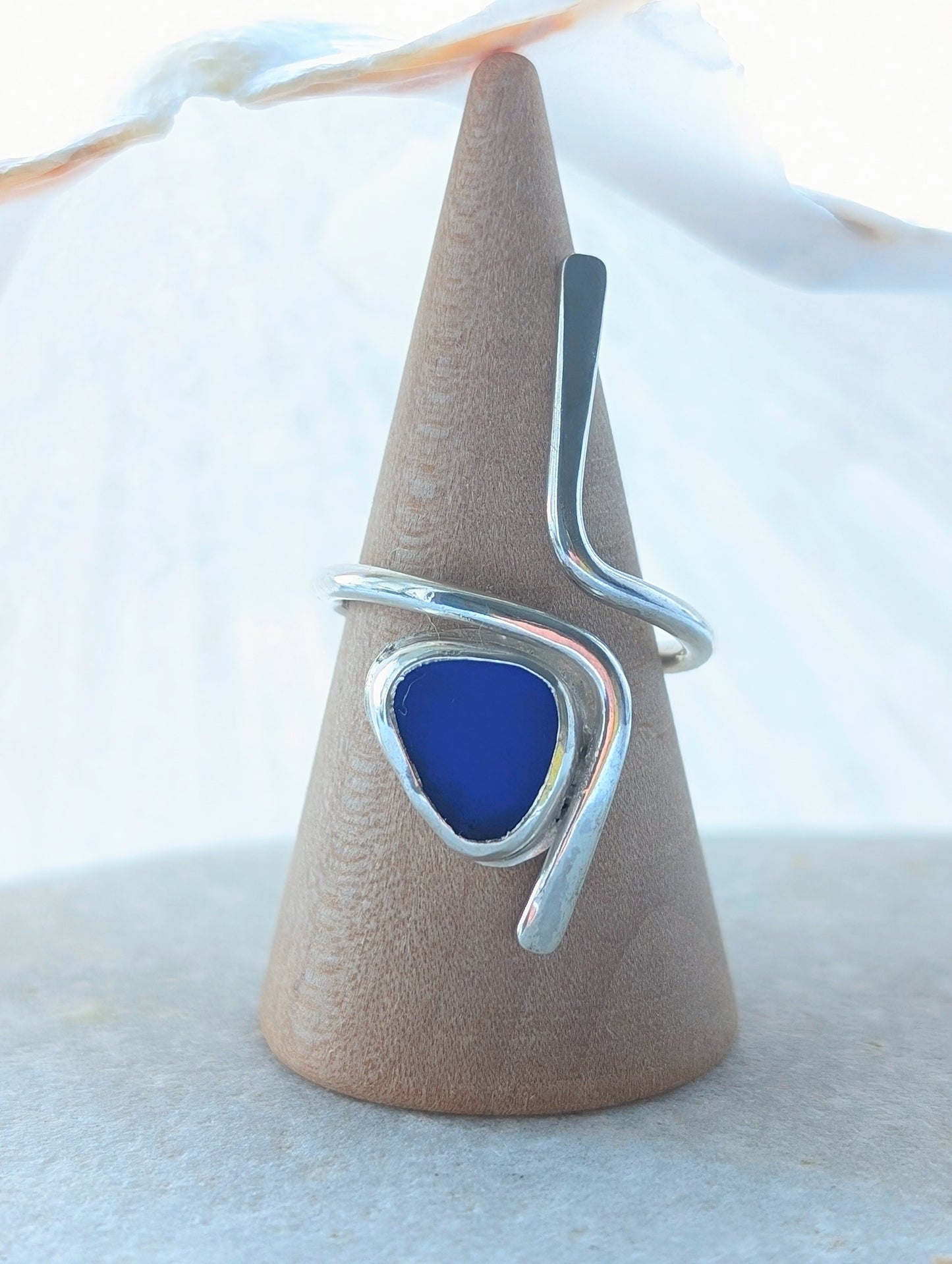 Wardie Bay Sterling Silver Royal Blue Adjustable Ring