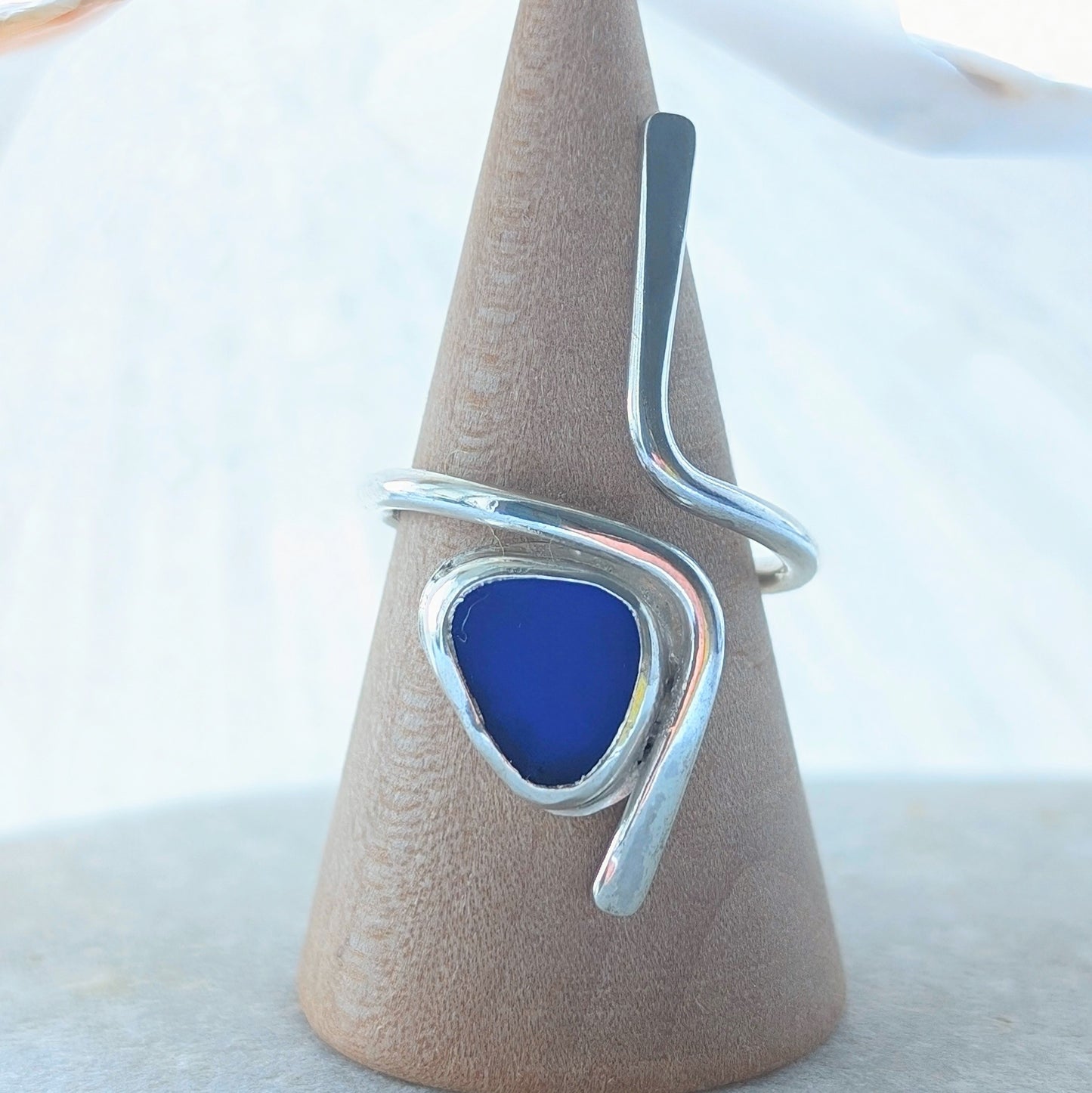 Wardie Bay Sterling Silver Royal Blue Adjustable Ring