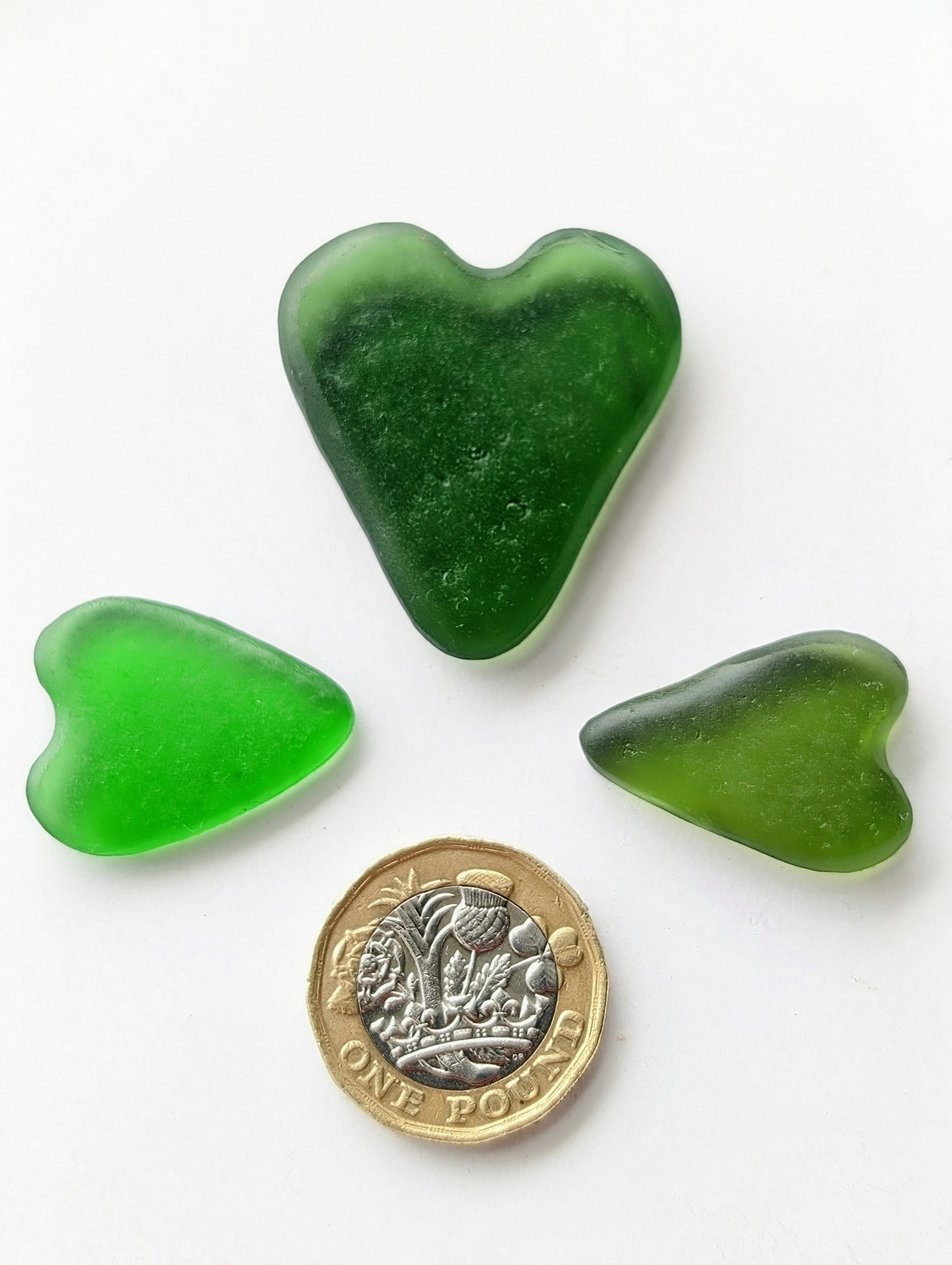 Hand-shaped Edinburgh Sea-Pieces. Sea Glass Hearts