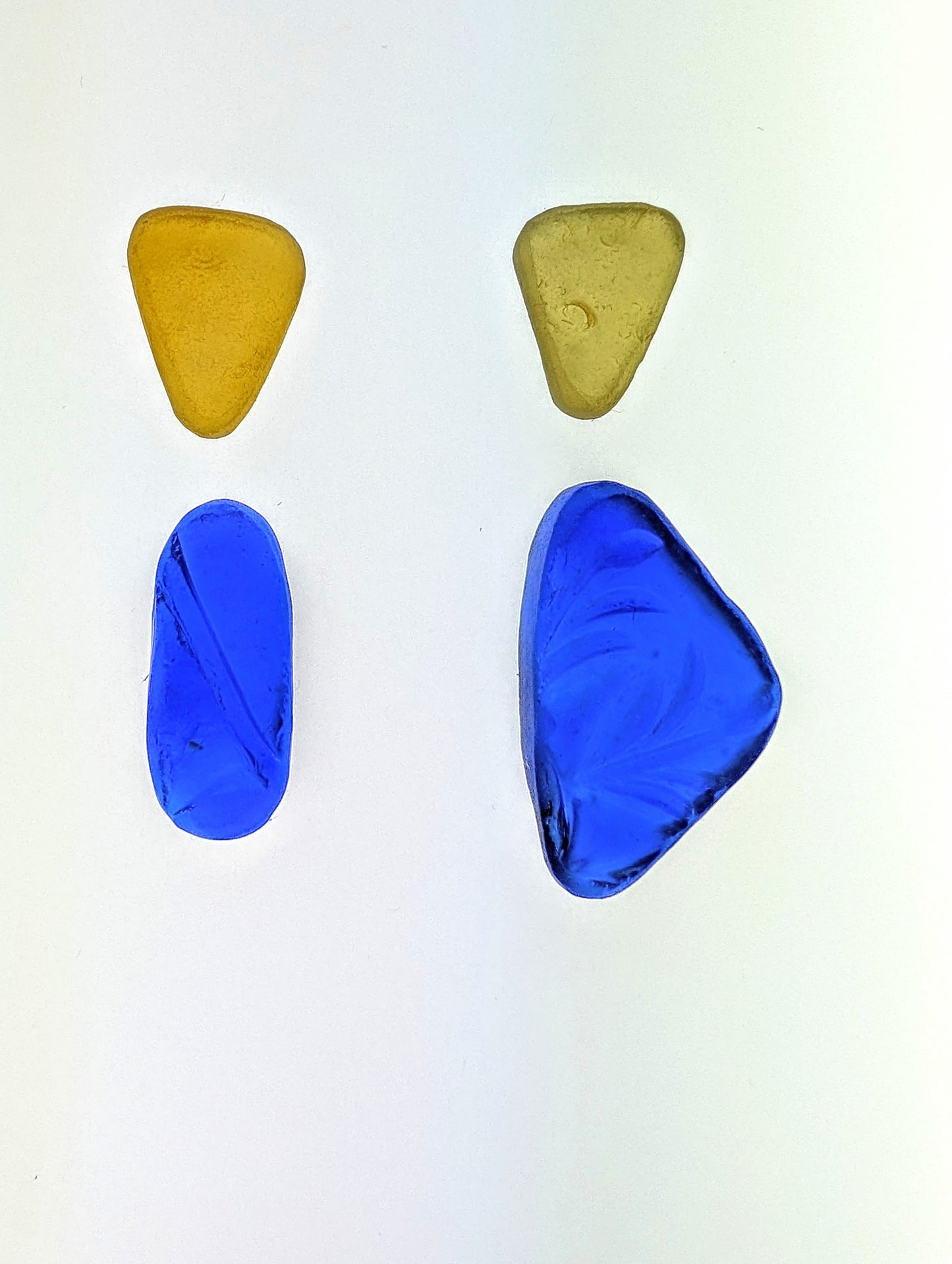 "Embossed" odd pairs: Hand-shaped Edinburgh Sea-Pieces - Sea Glass & Sea Pottery