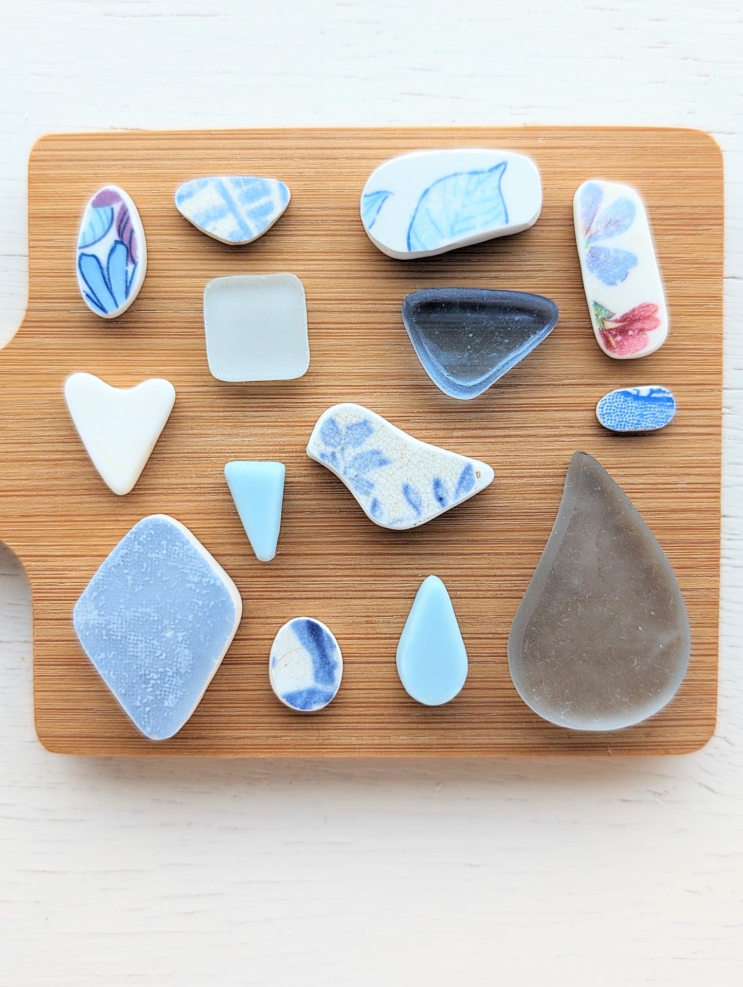 "Summer Skies" Collection: Hand-shaped Edinburgh Sea-Pieces - Sea Glass & Sea Pottery