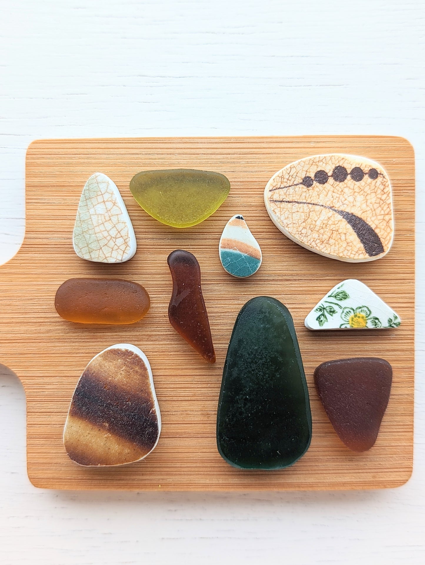 "Autumn" Collection: Hand-shaped Edinburgh Sea-Pieces - Sea Glass & Sea Pottery