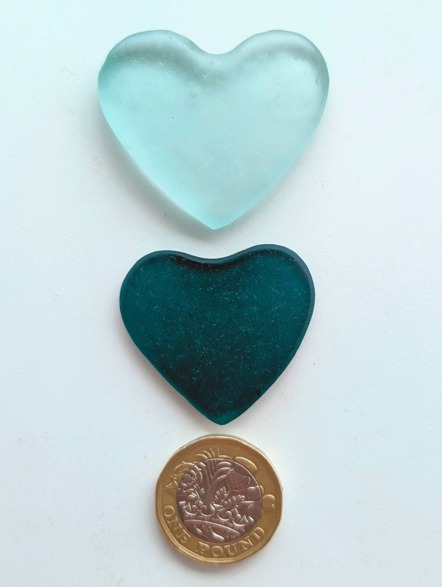 Hand-shaped Edinburgh Sea-Pieces. Sea Glass Hearts