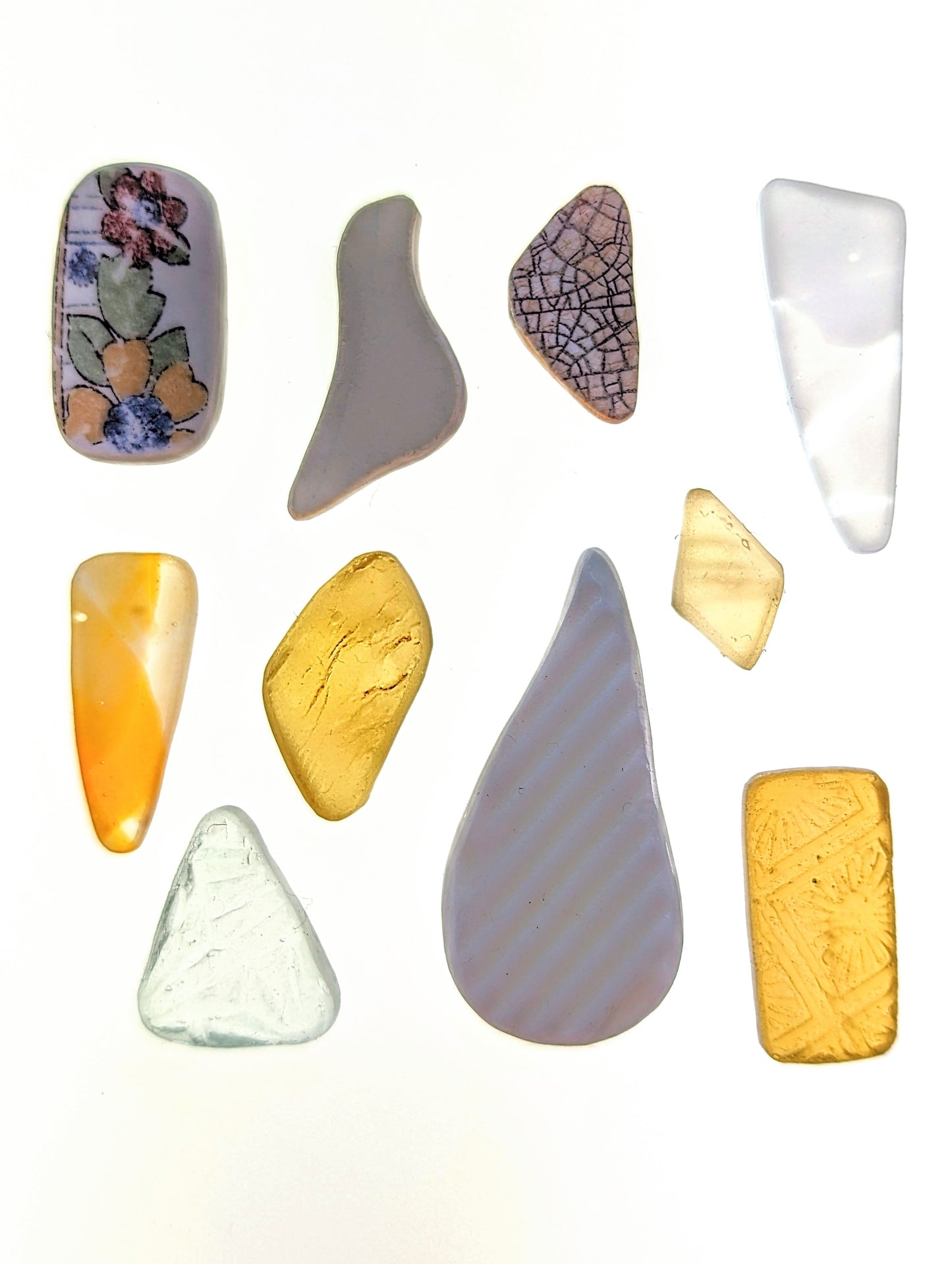 "Spring Collection": Hand-shaped Edinburgh Sea-Pieces - Sea Glass & Sea Pottery