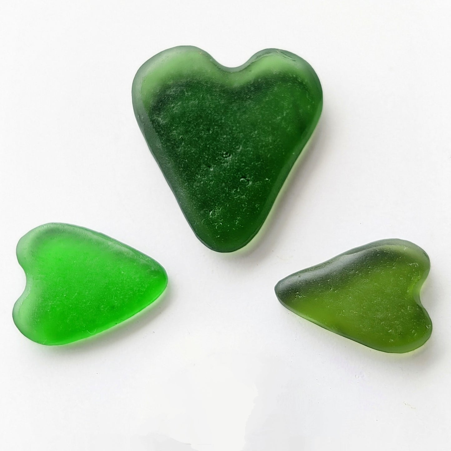 Hand-shaped Edinburgh Sea-Pieces. Sea Glass Hearts