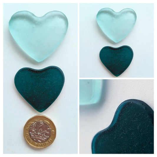 Hand-shaped Edinburgh Sea-Pieces. Sea Glass Hearts