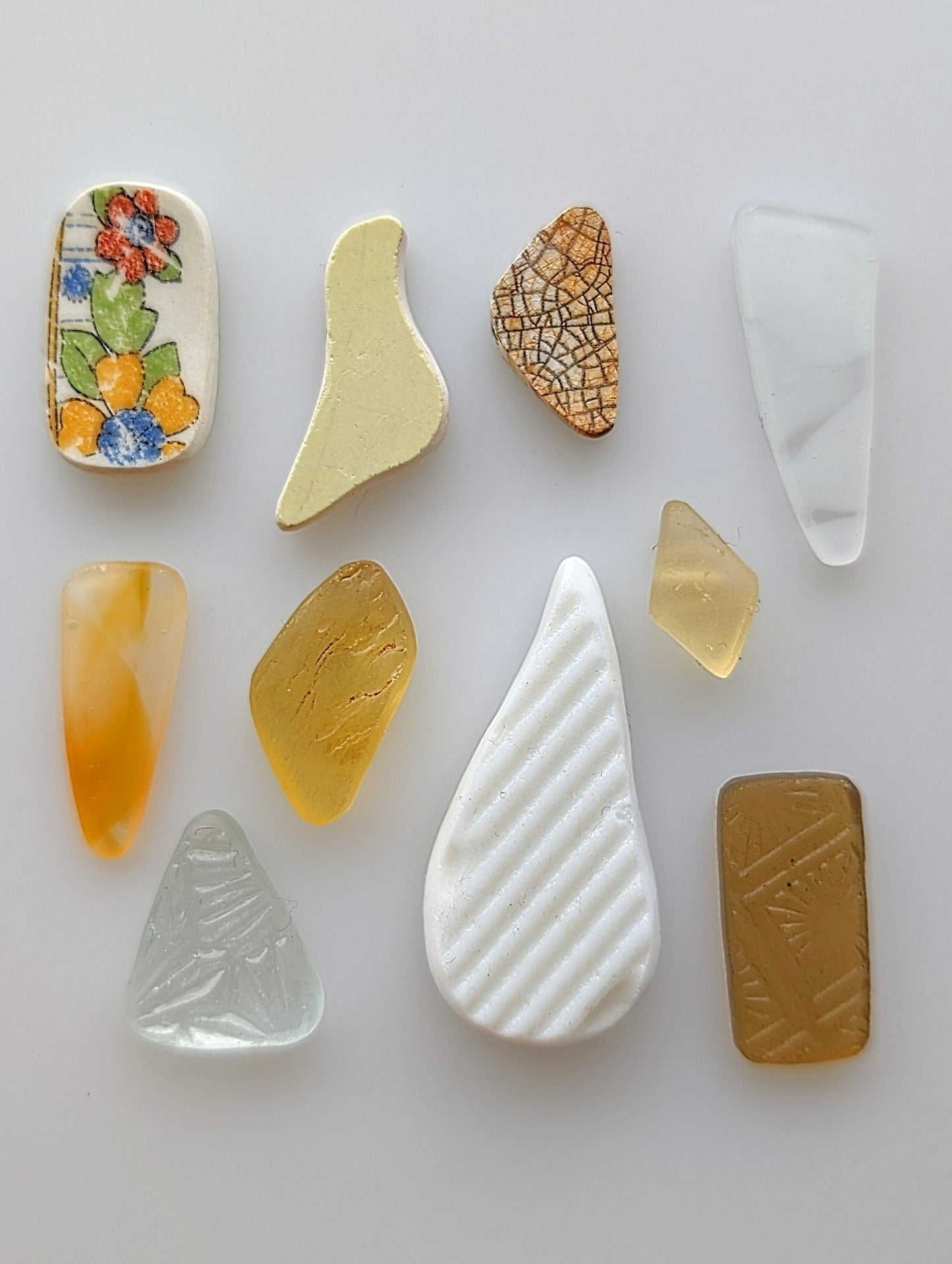 "Spring Collection": Hand-shaped Edinburgh Sea-Pieces - Sea Glass & Sea Pottery