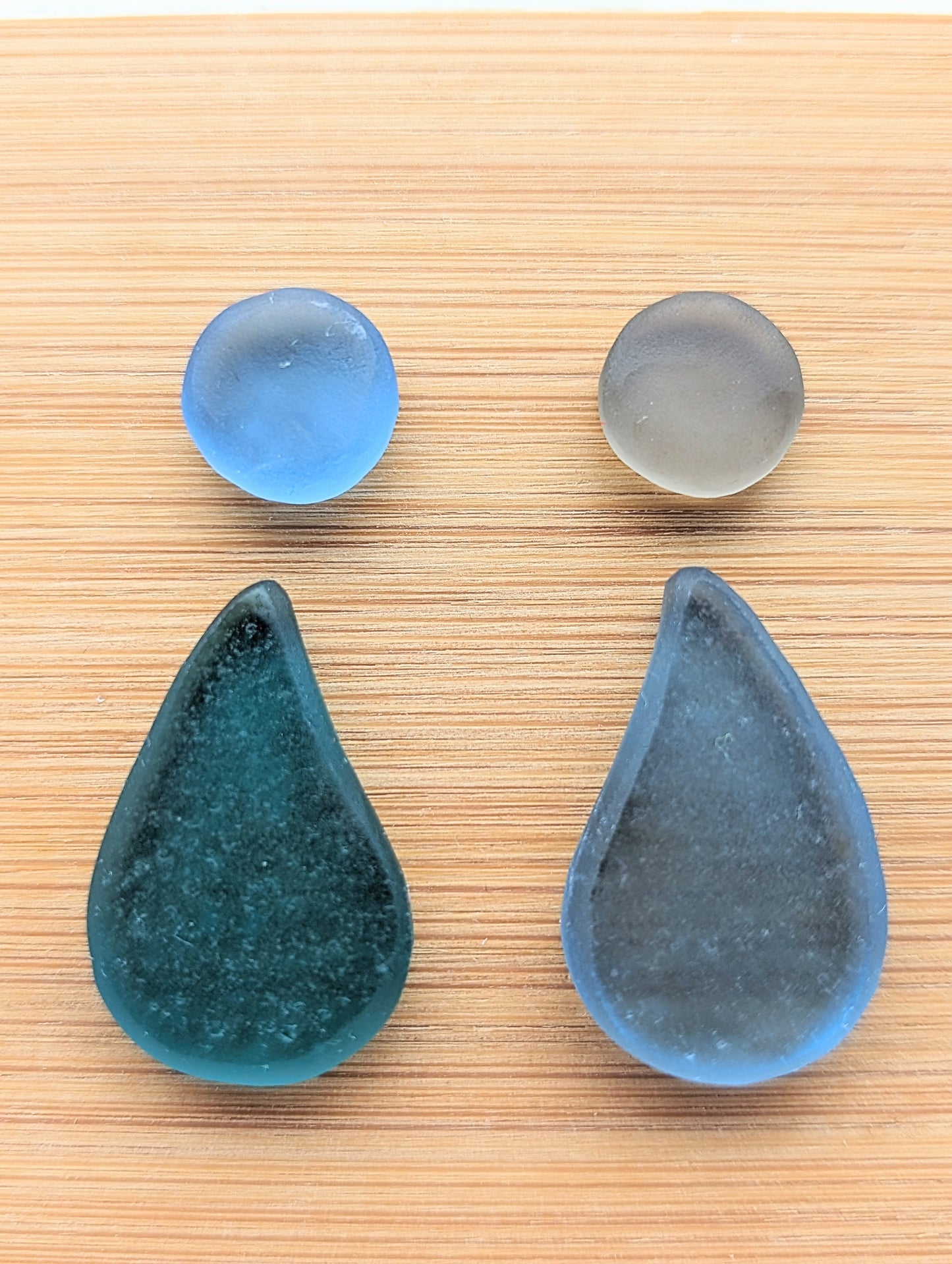 "Tear Drops" odd pairs: Hand-shaped Edinburgh Sea-Pieces - Sea Glass & Sea Pottery