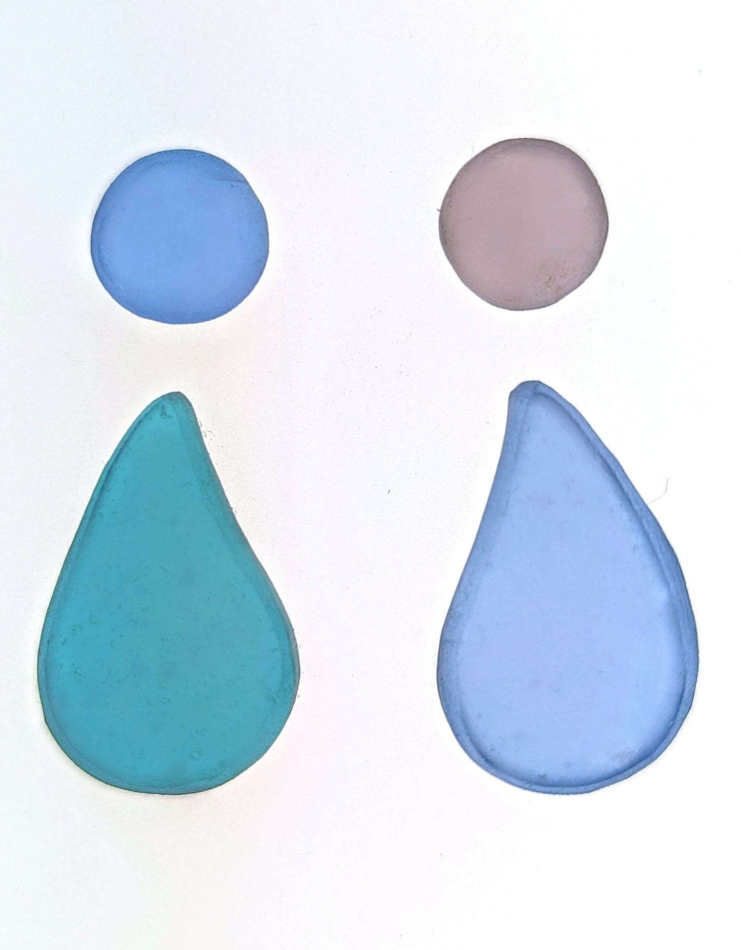 "Tear Drops" odd pairs: Hand-shaped Edinburgh Sea-Pieces - Sea Glass & Sea Pottery