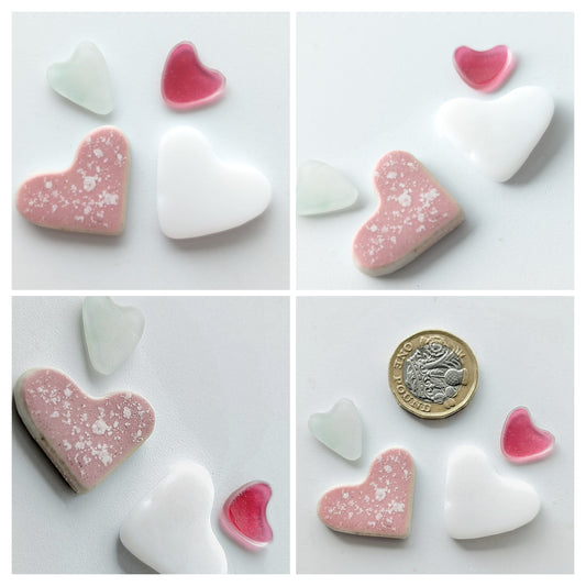 Hand-shaped Edinburgh Sea-Pieces. Sea Glass & Sea Pottery Hearts