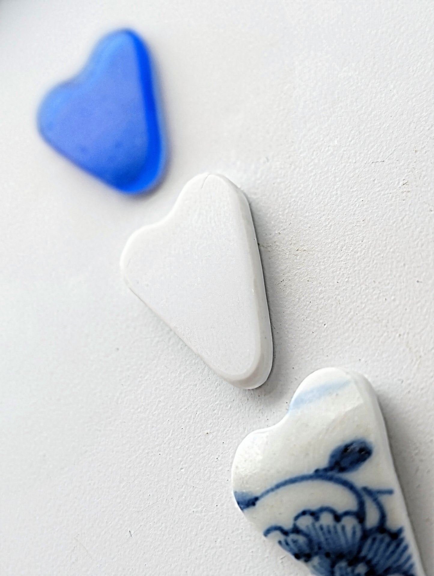 Hand-shaped Edinburgh Sea-Pieces. Sea Glass & Sea Pottery Hearts